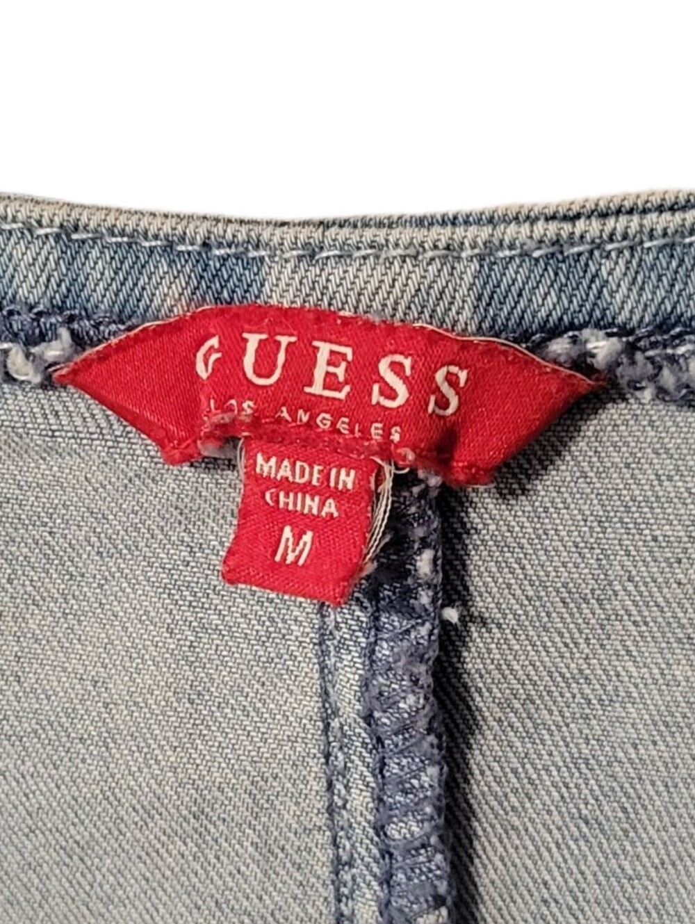 Guess Light Blue Denim V-Neck Zip Mini Dress - Picture 5 of 8